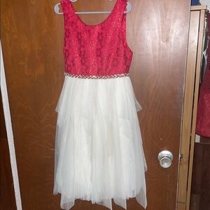 American Princess Red and White Formal Dress